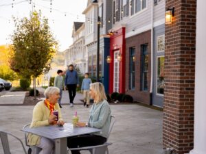 Catch up with friends new and old on the tree-lined streets.