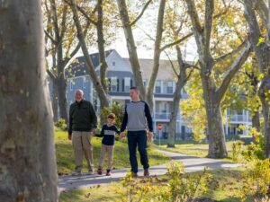 Stroll with family and friends on the winding neighborhood trails