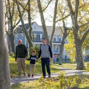 Stroll with family and friends on the winding neighborhood trails