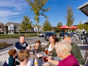 Gather with family and enjoy outdoor seating at Recon.