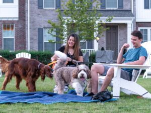 The furry friends love a relaxing day on Hastings Green.