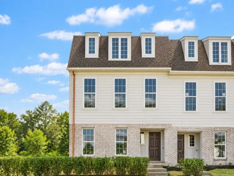 Sunny Suburban Townhouse Facade