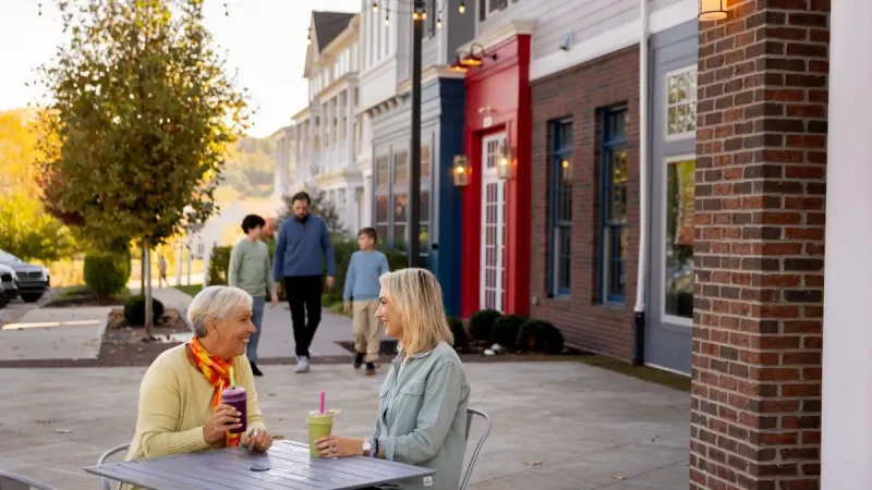 Catch up with friends new and old on the tree-lined streets.