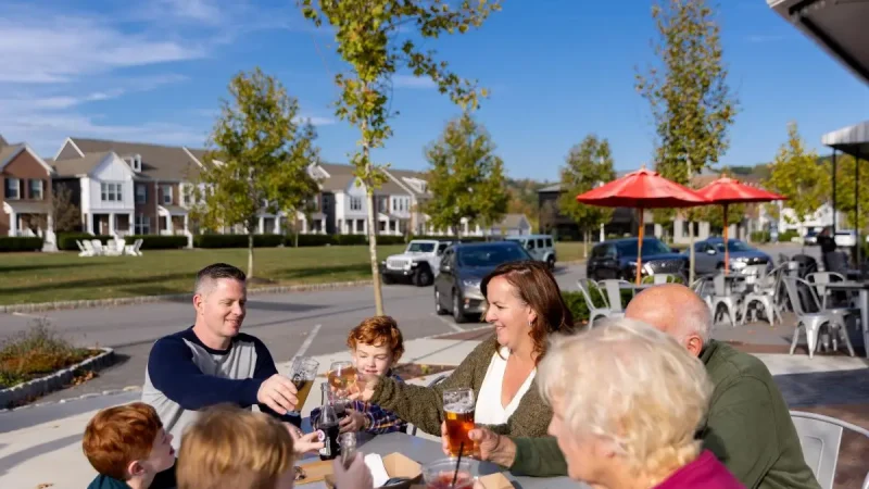 Gather with family and enjoy outdoor seating at Recon.