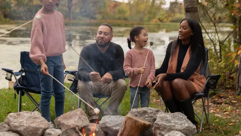 Cozy fall campfires just steps from home by the Lake