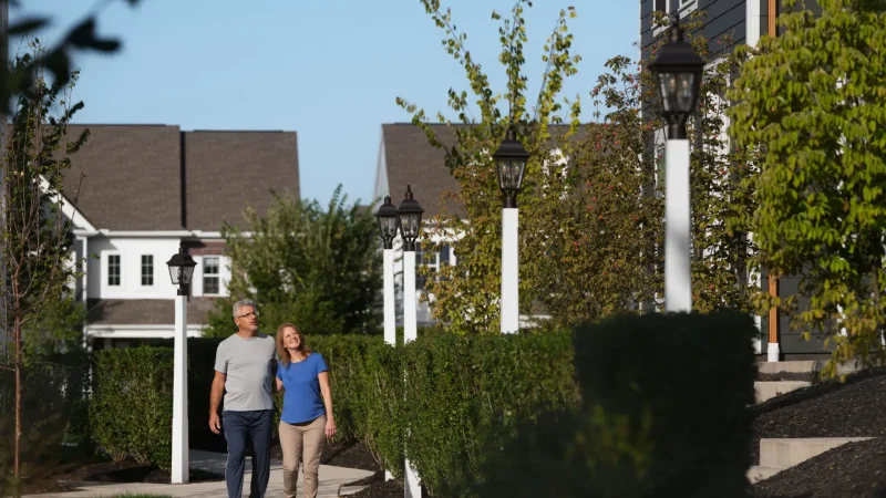 Walk comfortably hand-in-hand on our wider side-by-sidewalks in Meeder